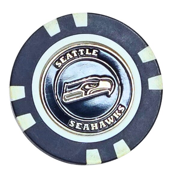 NFL Seattle Seahawks Magnetic Poker Chip removable Golf Ball Marker - Picture 1 of 2